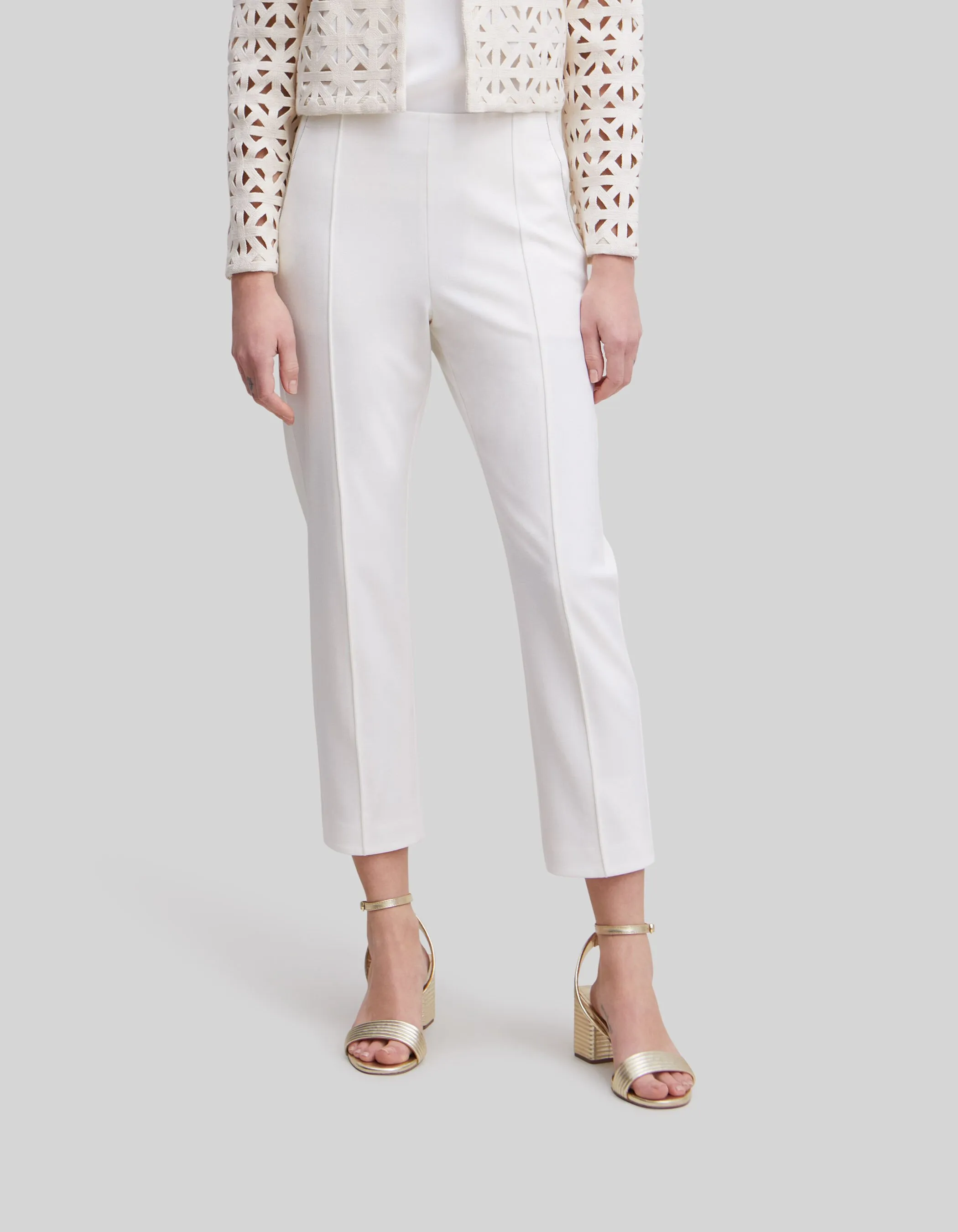 Pantalon de costume blanc décor microbilles Femme