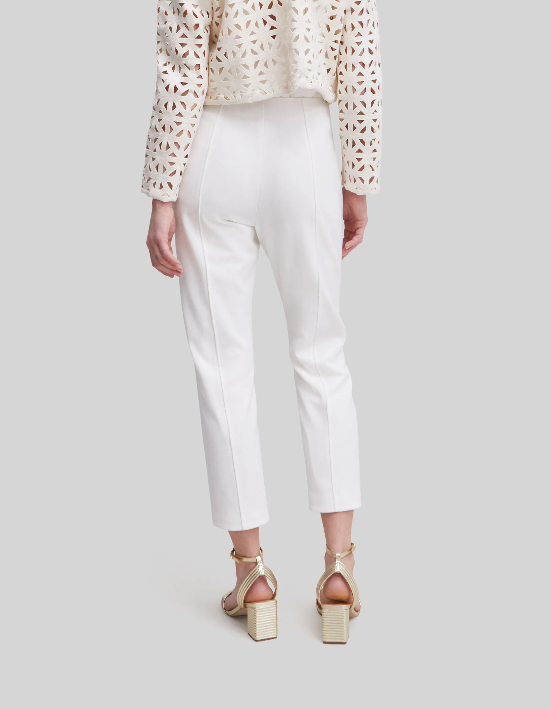 Pantalon de costume blanc décor microbilles Femme