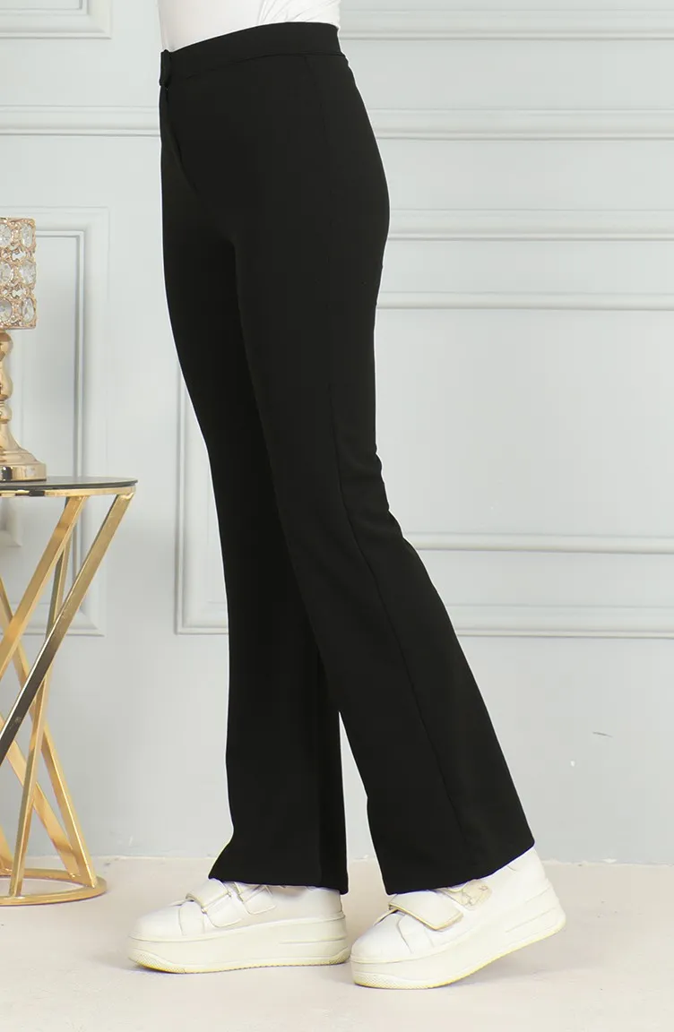 Pantalon Evasé 7094-01 Noir 7094-01