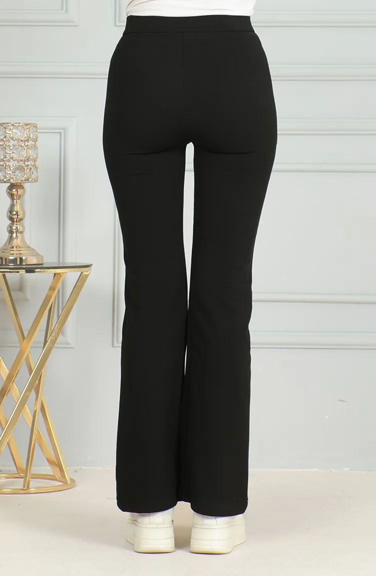 Pantalon Evasé 7094-01 Noir 7094-01