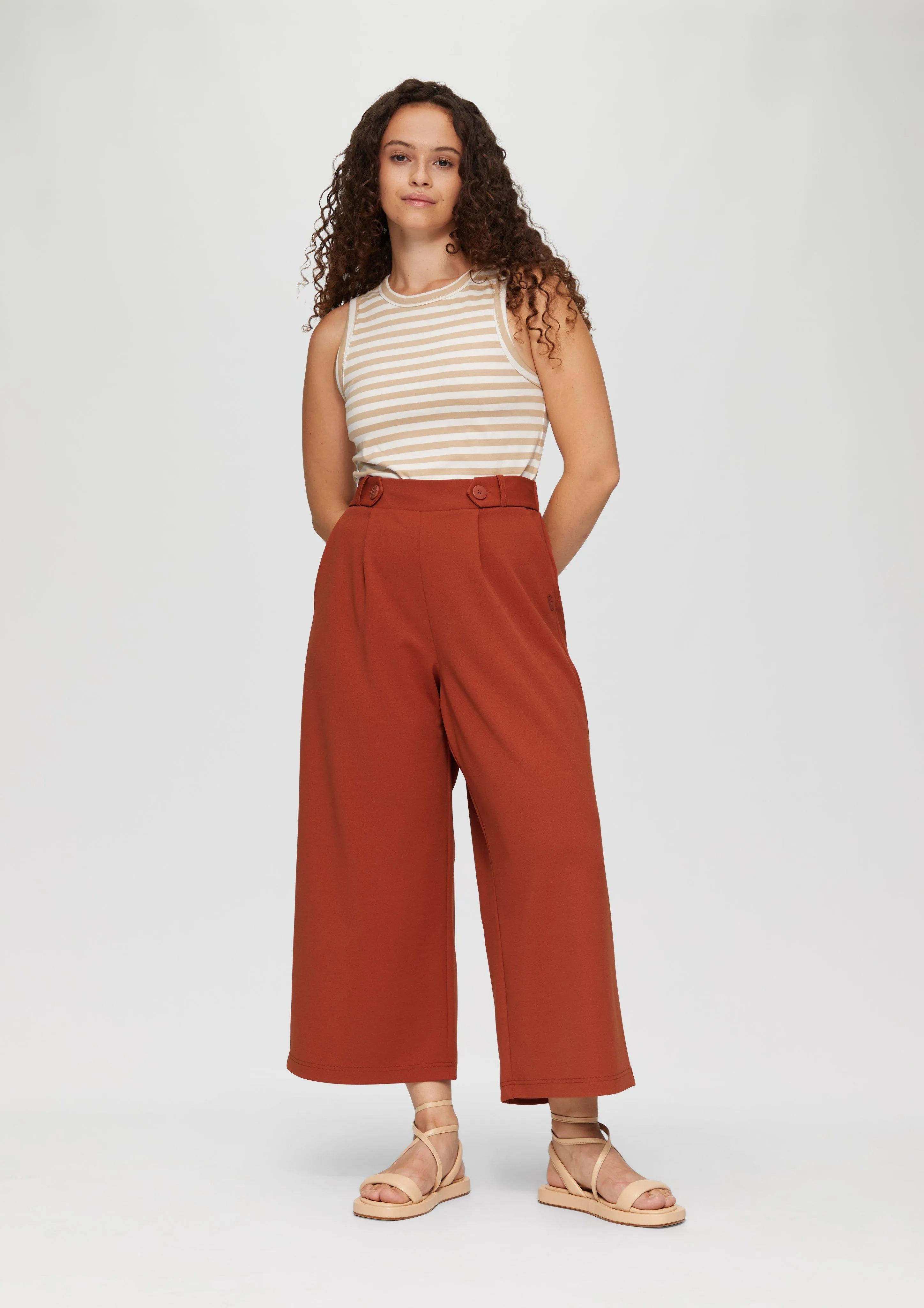 Pantalon extensible Wide Leg en crêpe