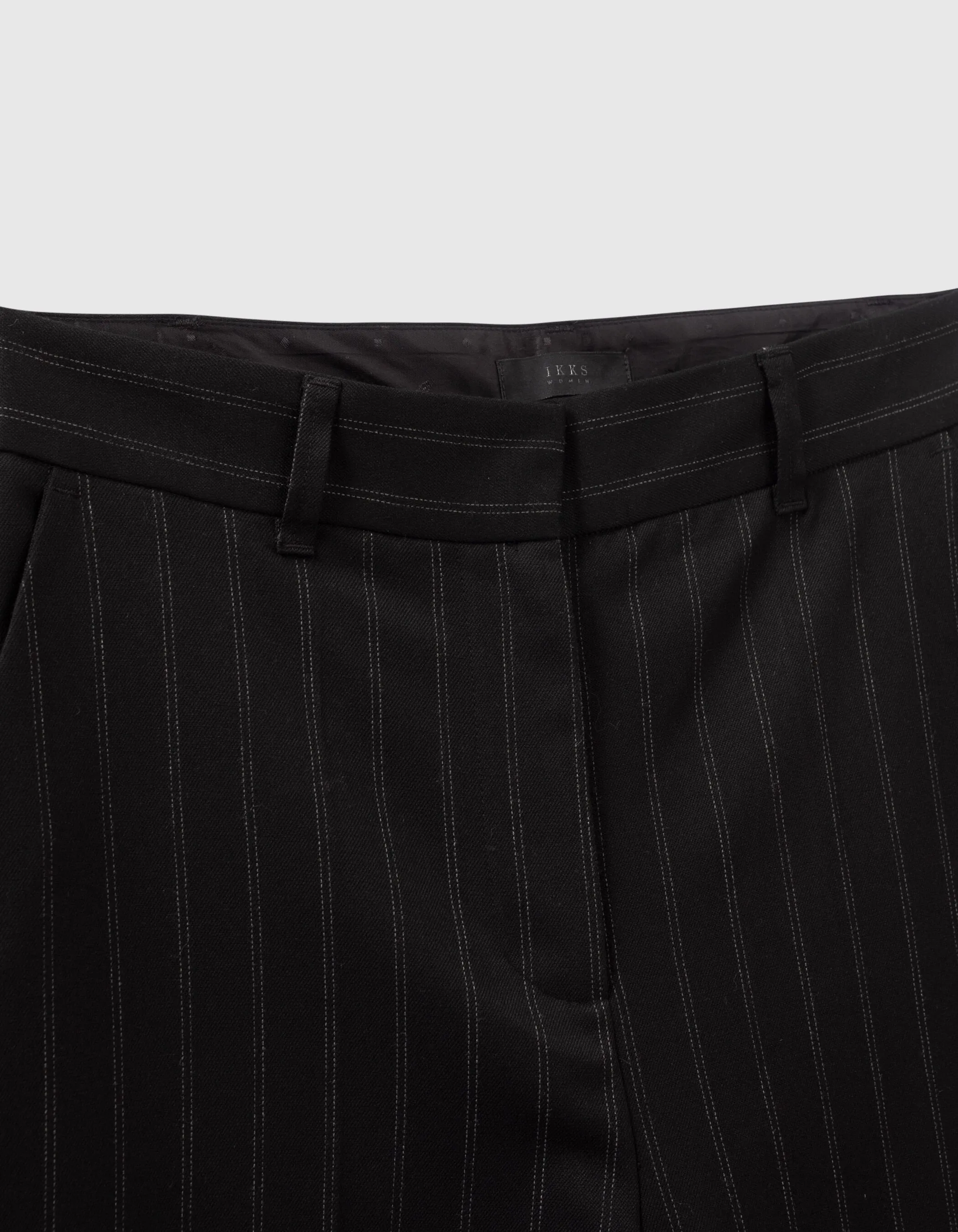 Pantalon large noir taille haute à rayures tennis Femme