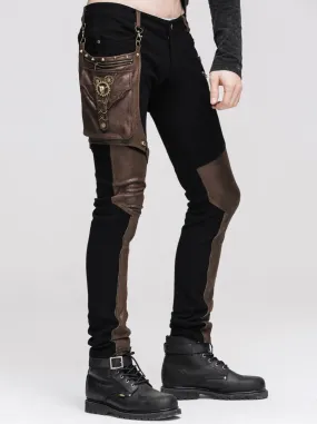 Pantalon steampunk homme noir et marron DEVIL FASHION