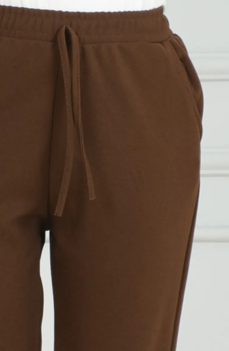 Pantalon Taille Elastique 0498-02 Marron 0498-02