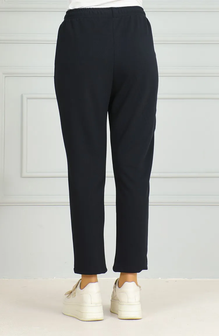 Pantalon Taille Elastique 0498-03 Bleu Marine 0498-03