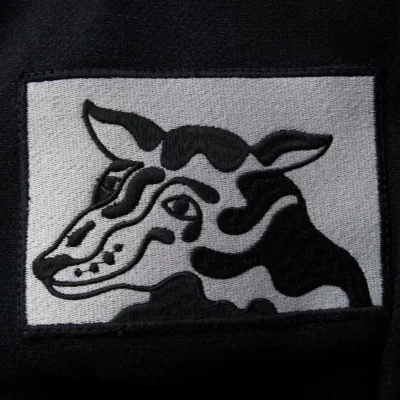 PARRA -  DOG FACED VARSITY JACKET- BLACK 