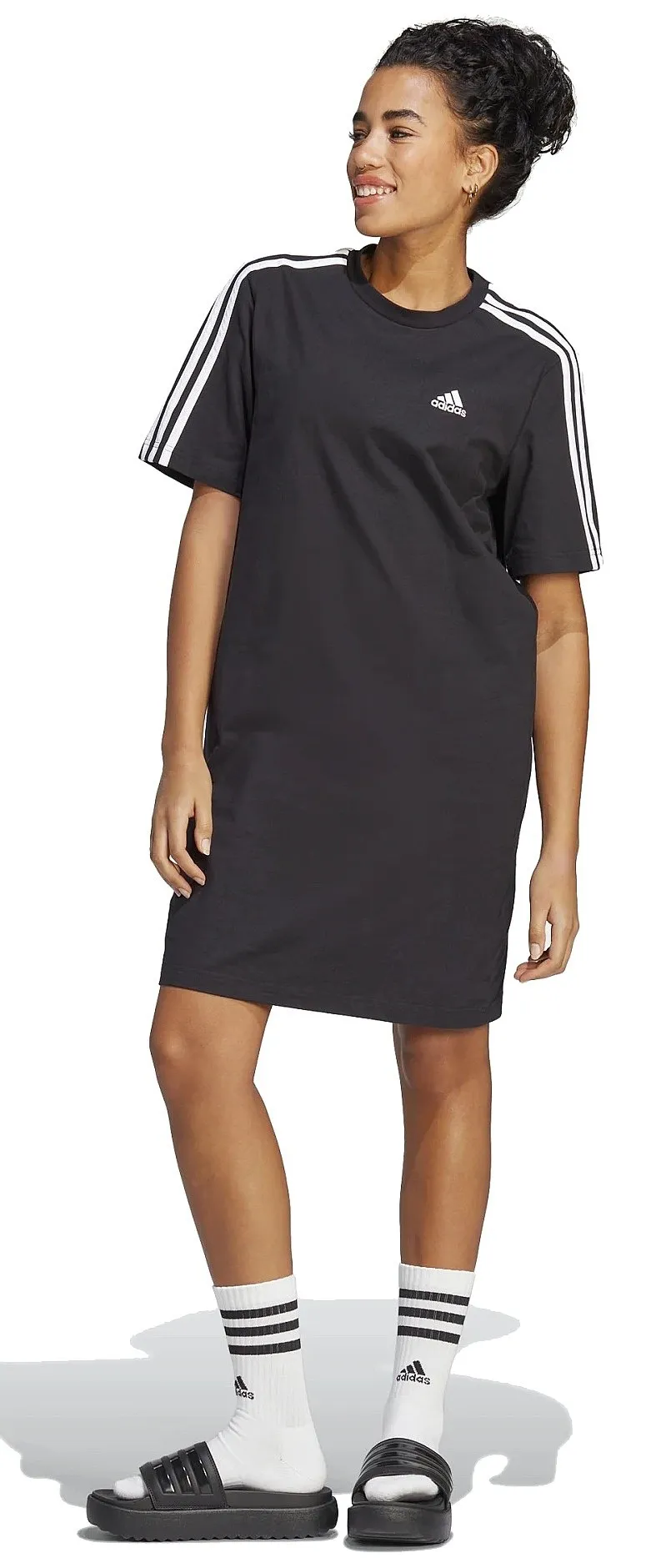 robe adidas Performance Essentials 3 Stripes Boyfriend - Black - women´s