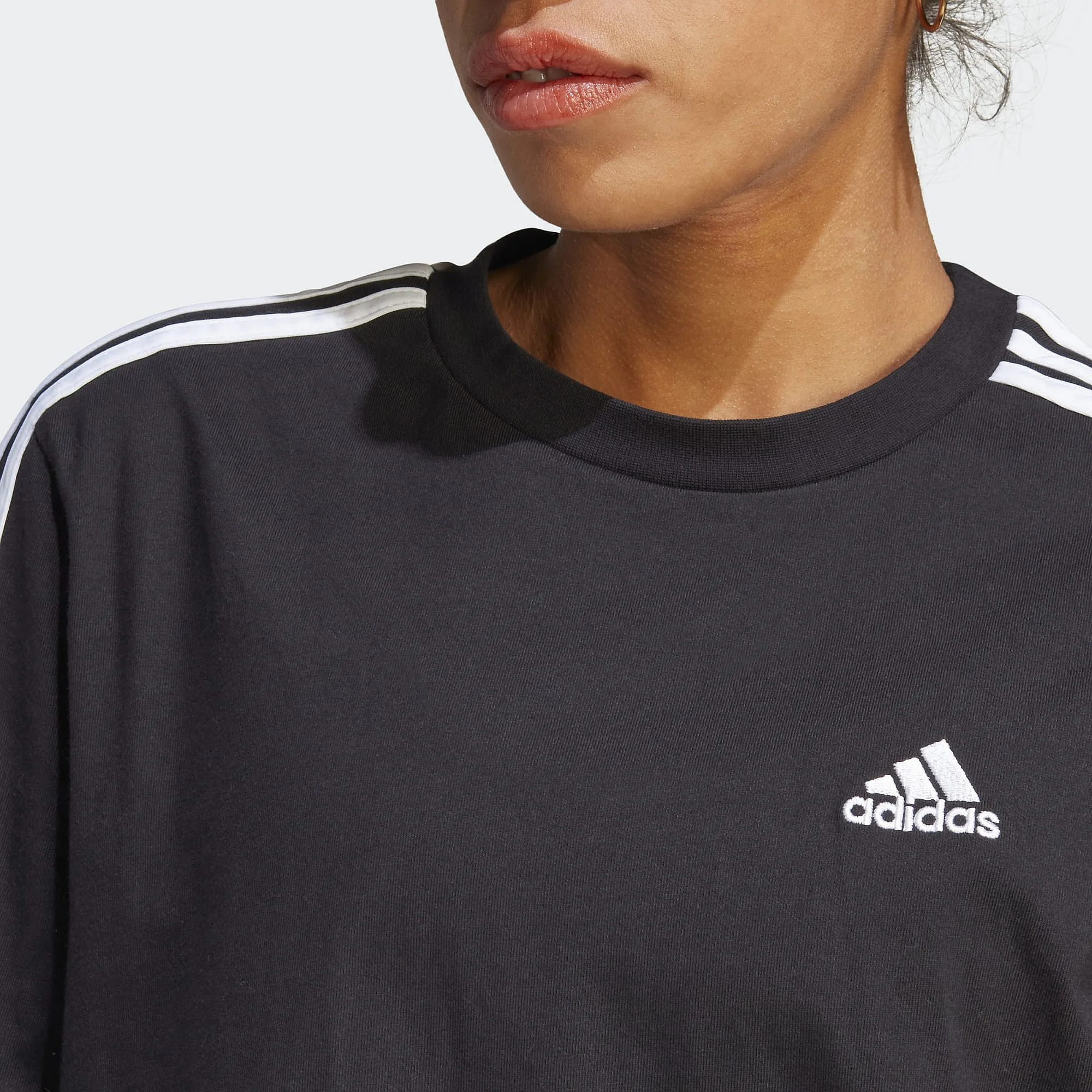 robe adidas Performance Essentials 3 Stripes Boyfriend - Black - women´s