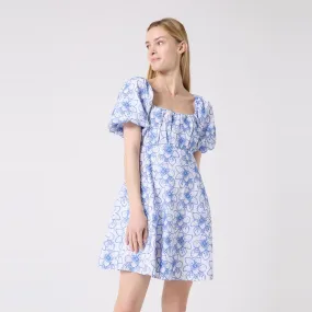 Robe courte brodée en coton écru | 3 Suisses