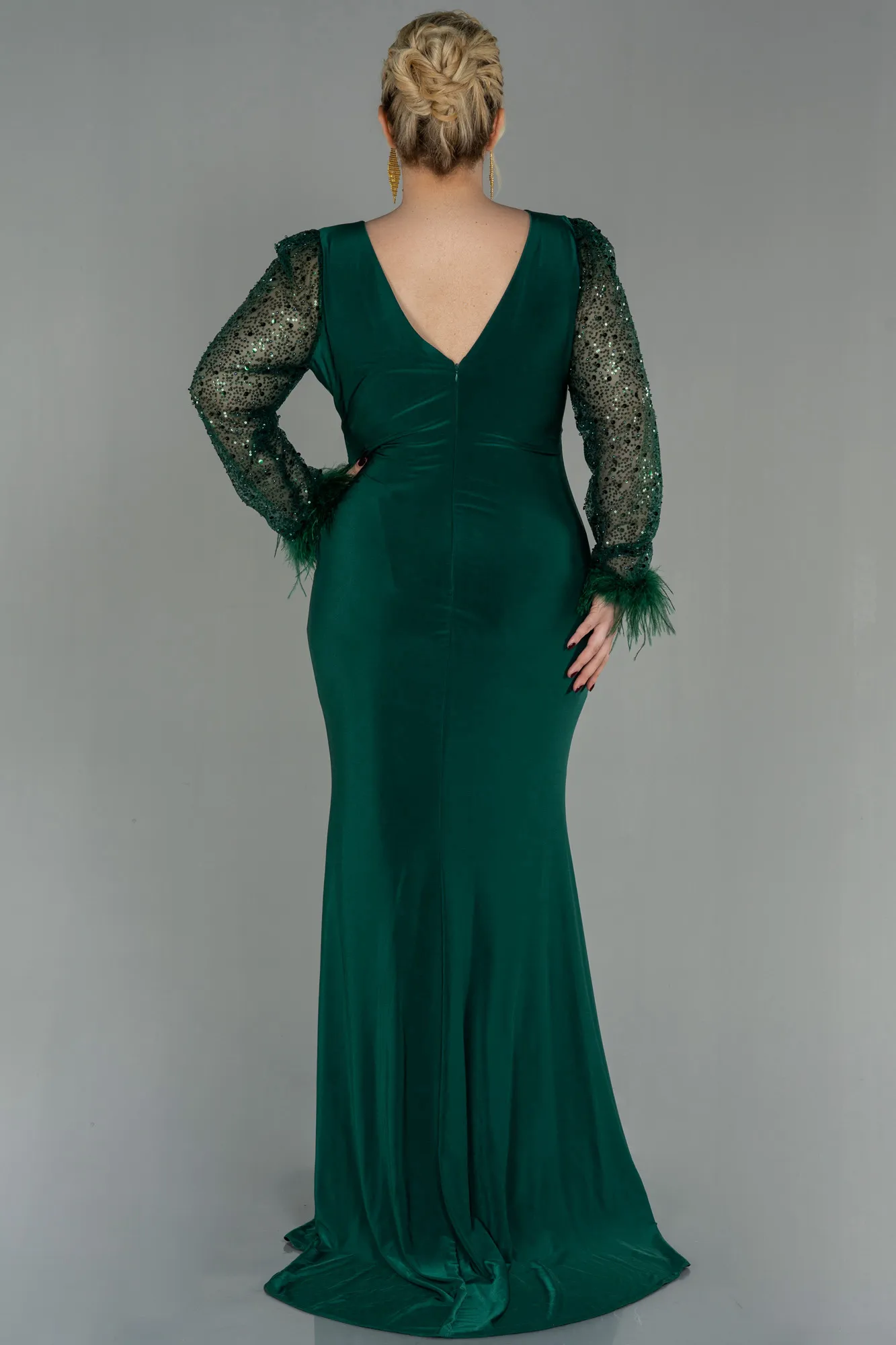 Robe de Soirée Grande Taille Longue Bleu Marine ABU2976