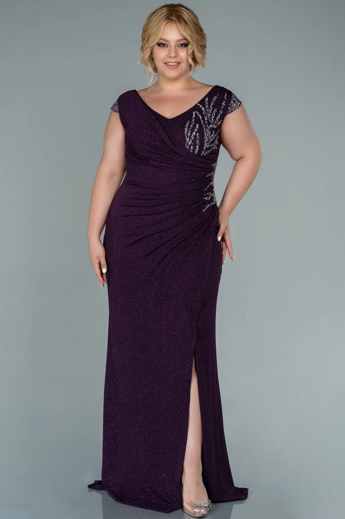 Robe de Soirée Grande Taille Longue Noir ABU2438