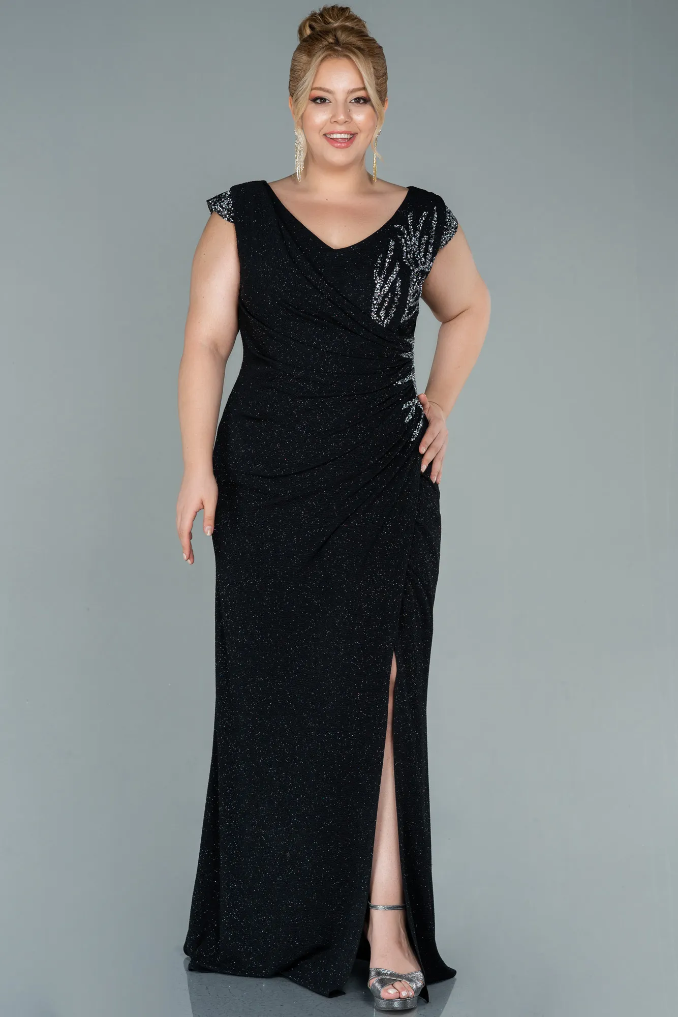 Robe de Soirée Grande Taille Longue Noir ABU2438