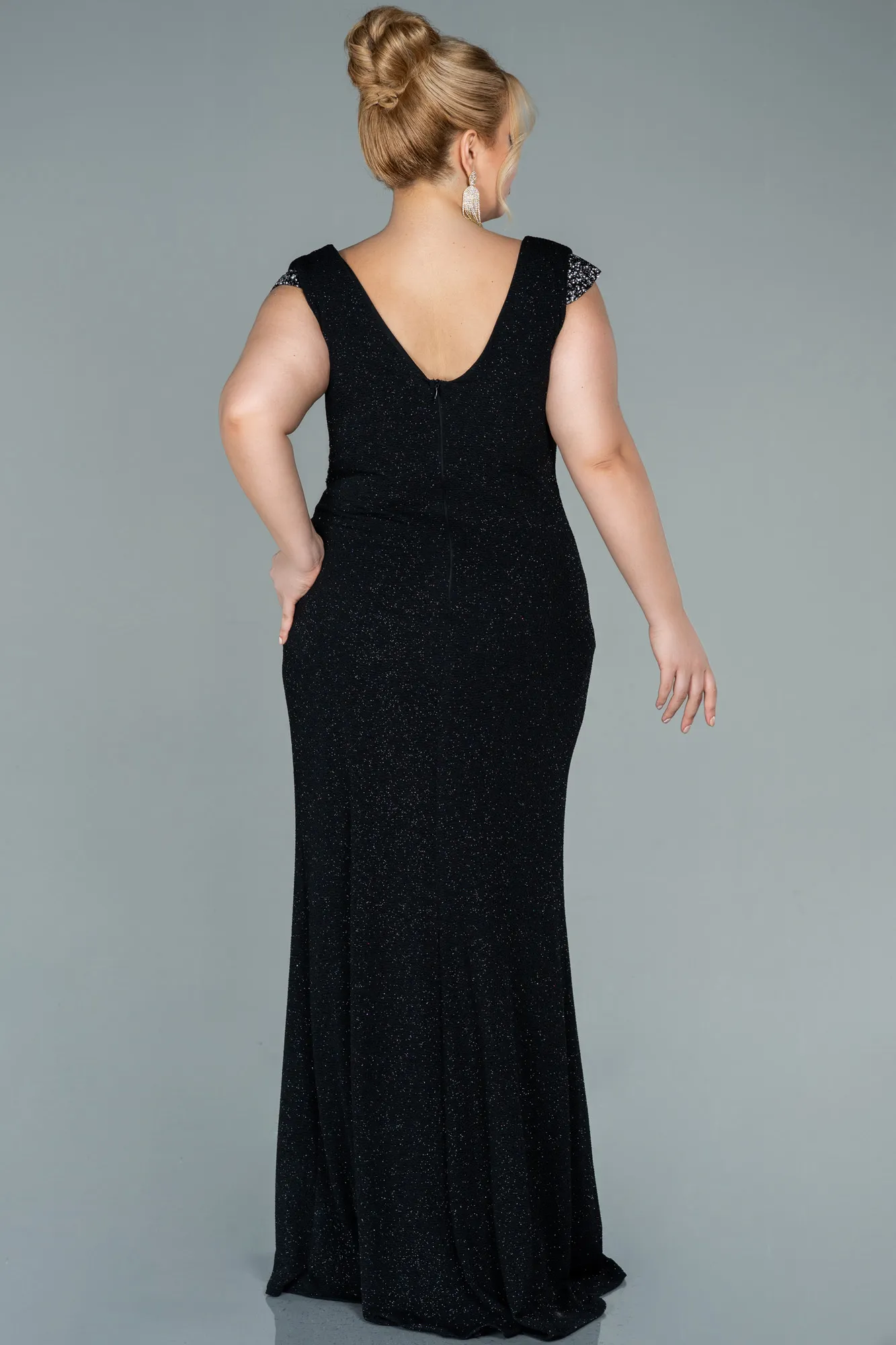 Robe de Soirée Grande Taille Longue Noir ABU2438