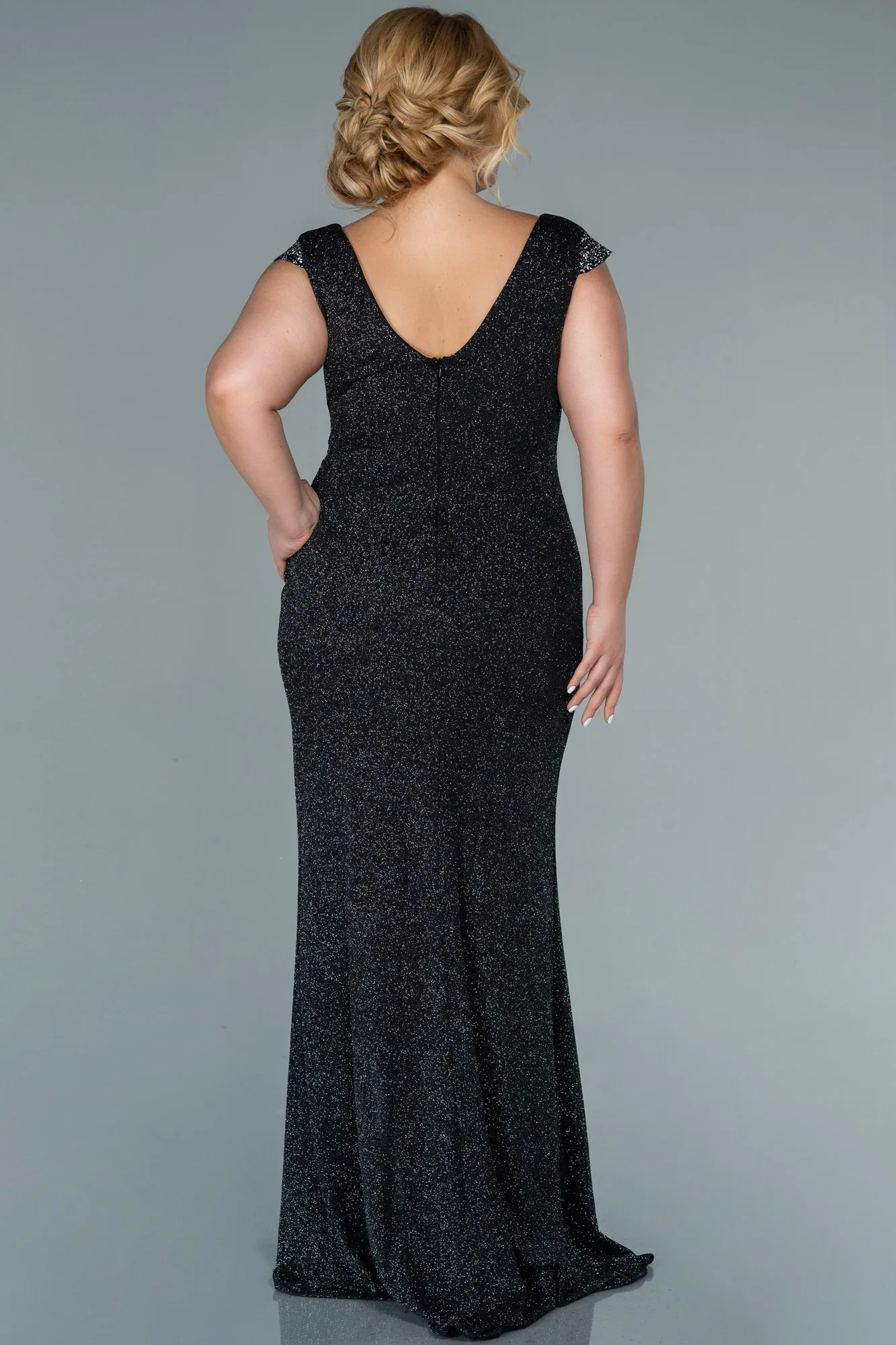 Robe de Soirée Grande Taille Longue Noir ABU2438