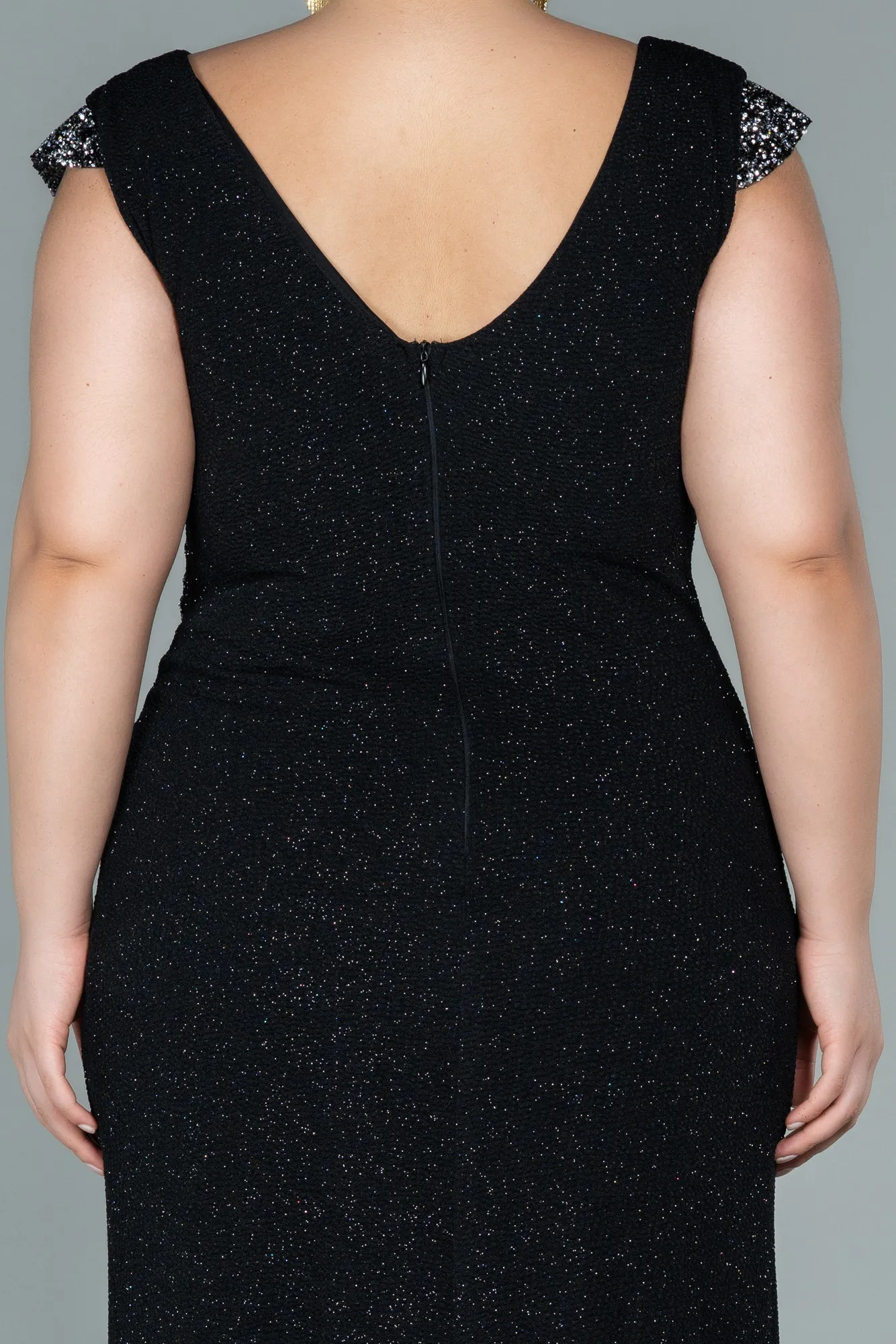 Robe de Soirée Grande Taille Longue Noir ABU2438