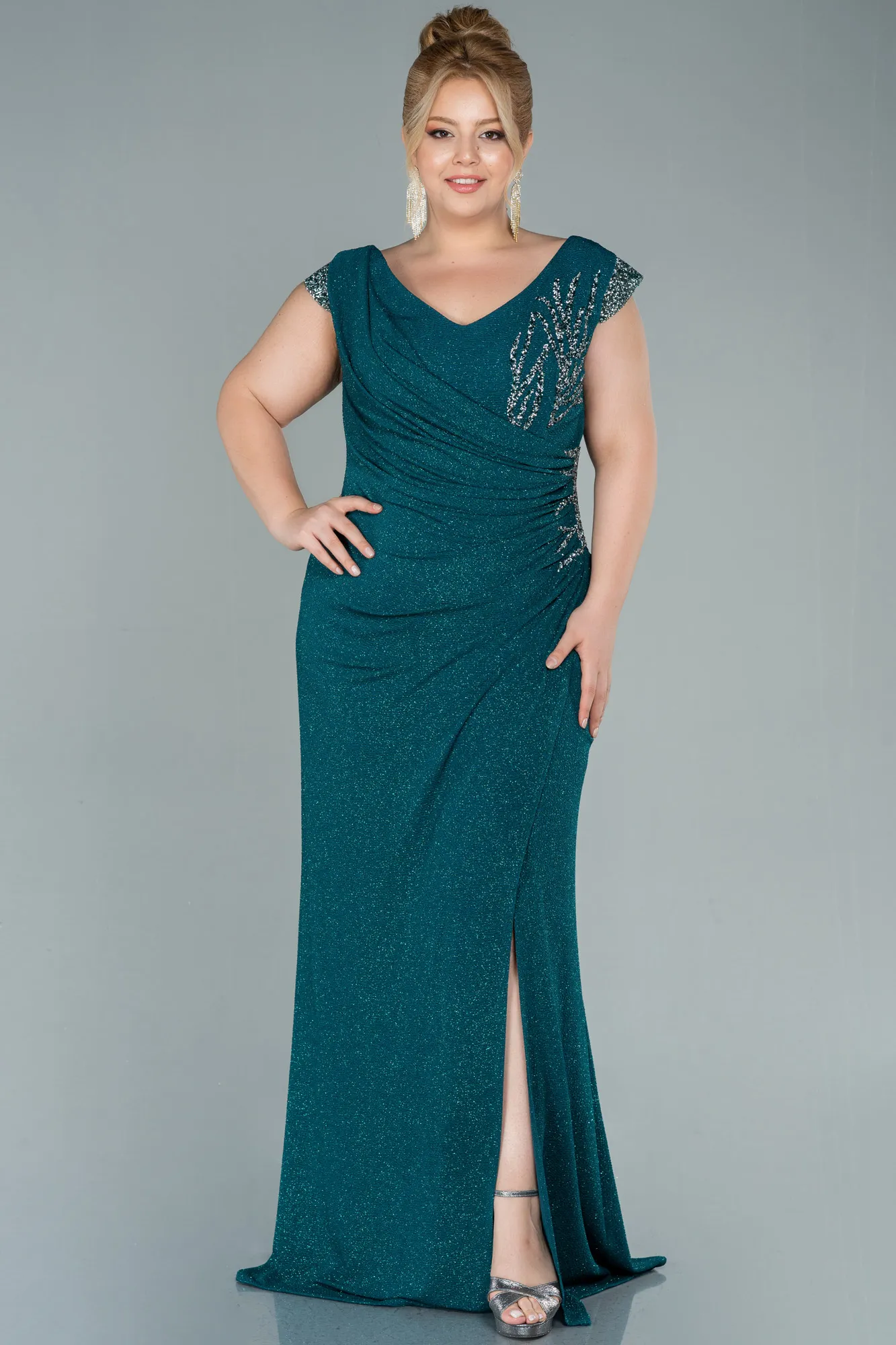 Robe de Soirée Grande Taille Longue Noir ABU2438