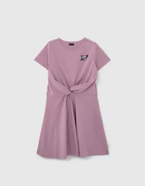 Robe lilas détail noeud fille