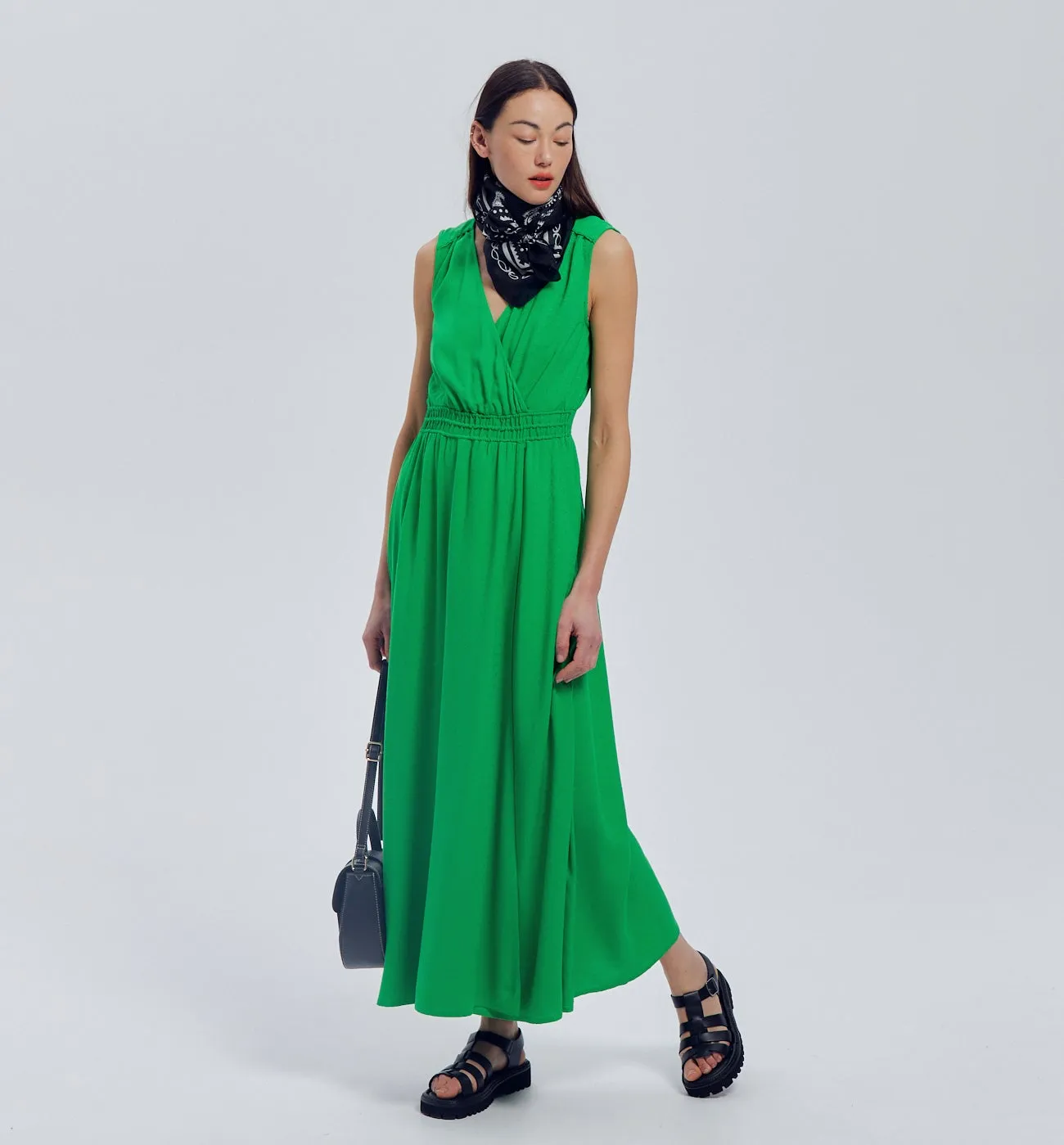 Robe longue unie Femme - Vert