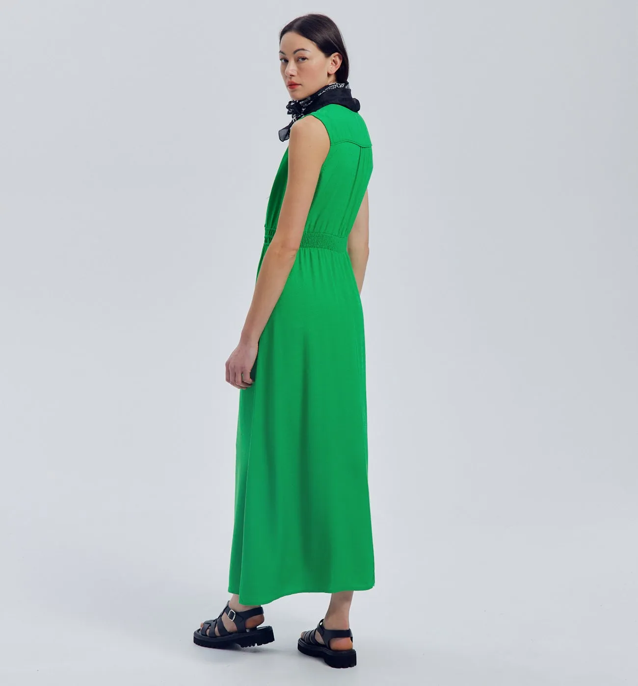 Robe longue unie Femme - Vert