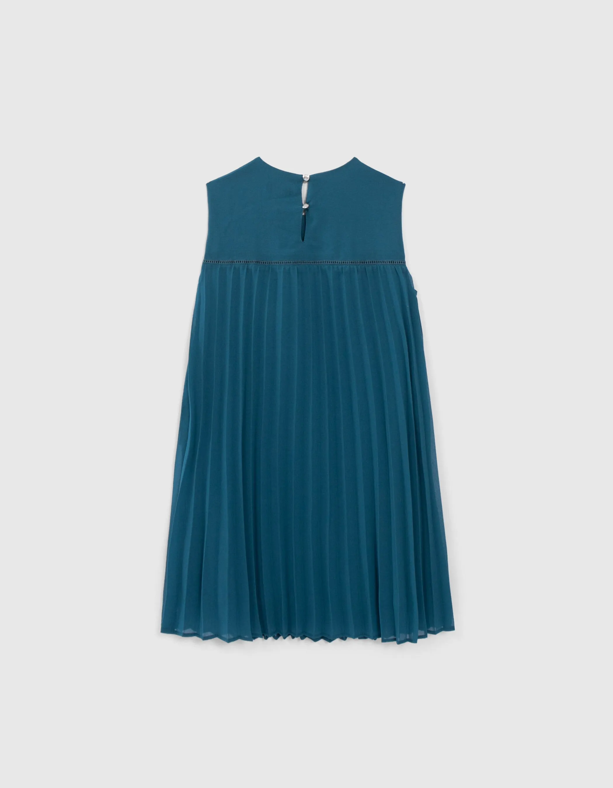 Robe verte plissée fille