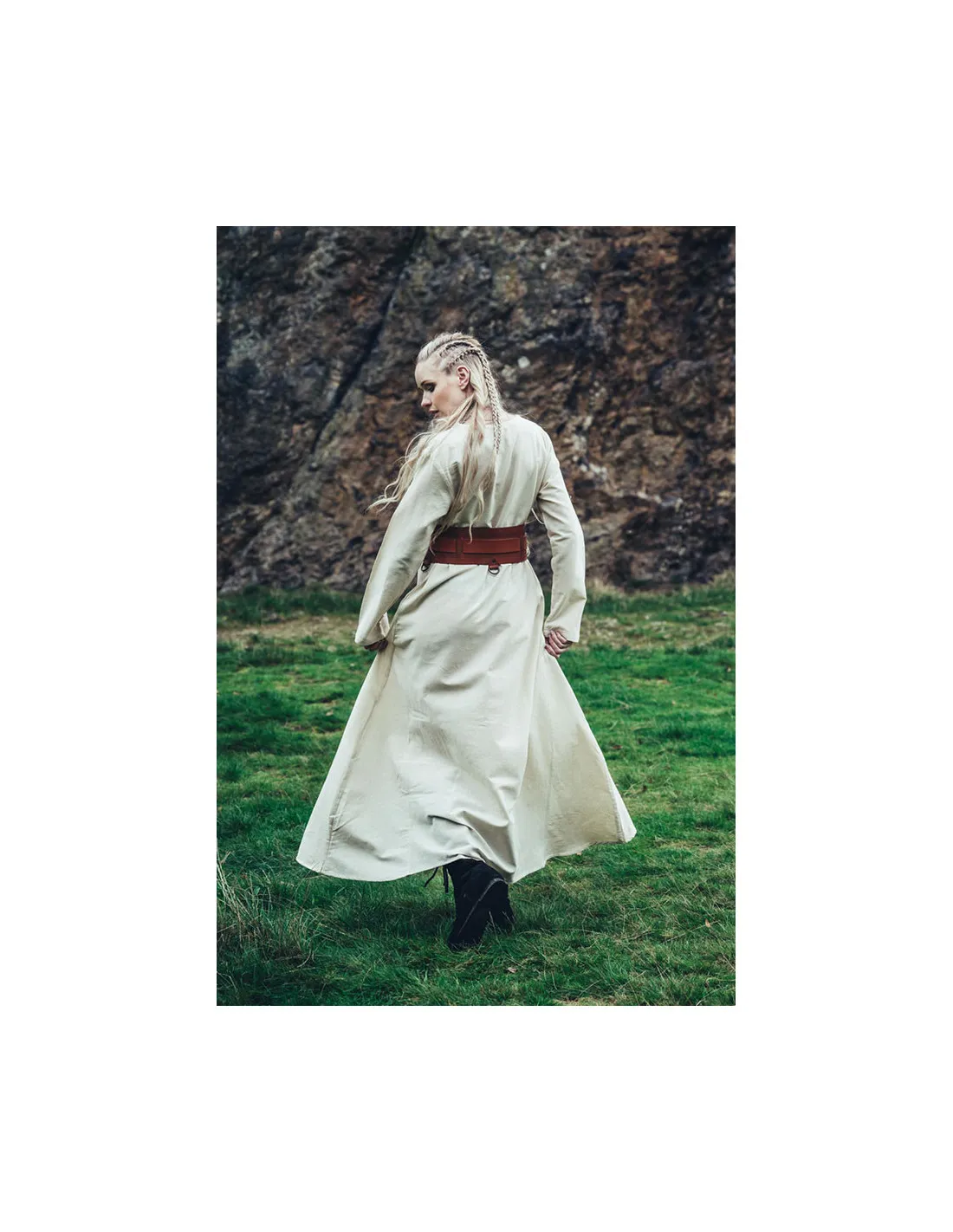 Robe Viking en coton Valdis, blanc naturel ⚔️ Boutique Épées