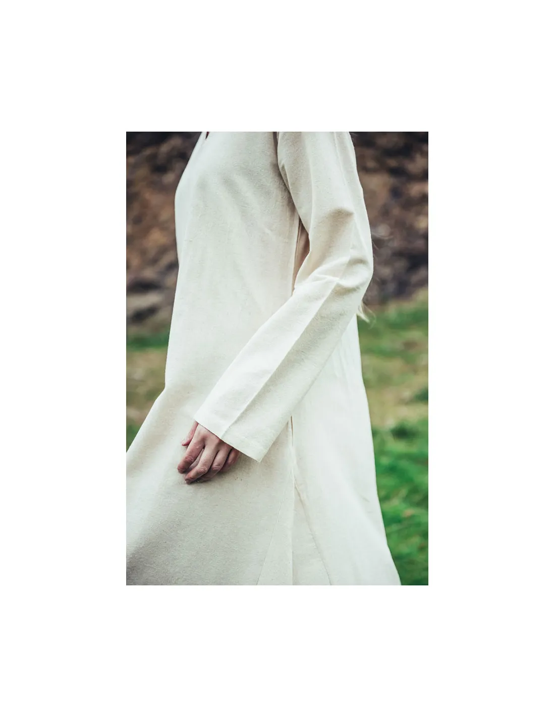 Robe Viking en coton Valdis, blanc naturel ⚔️ Boutique Épées