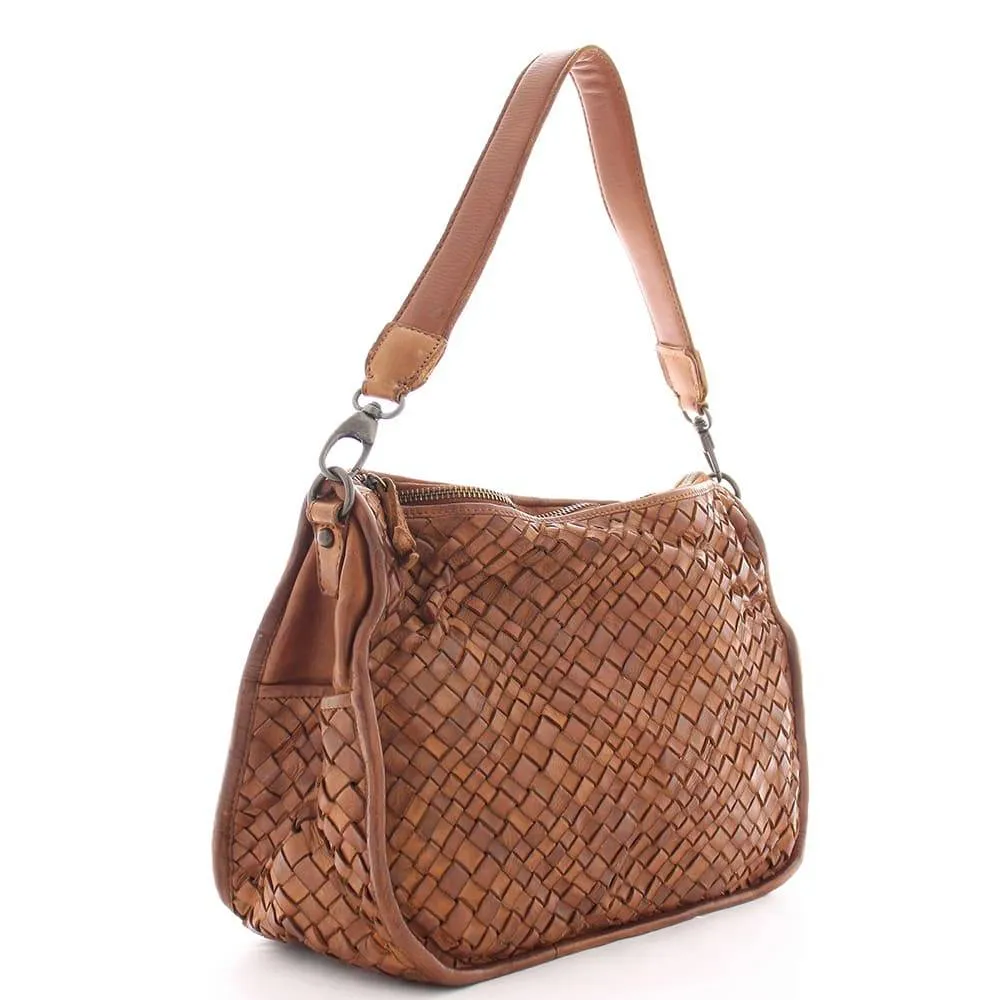 Sac Besace Gianni Conti en Cuir Effet Tressé 4153364