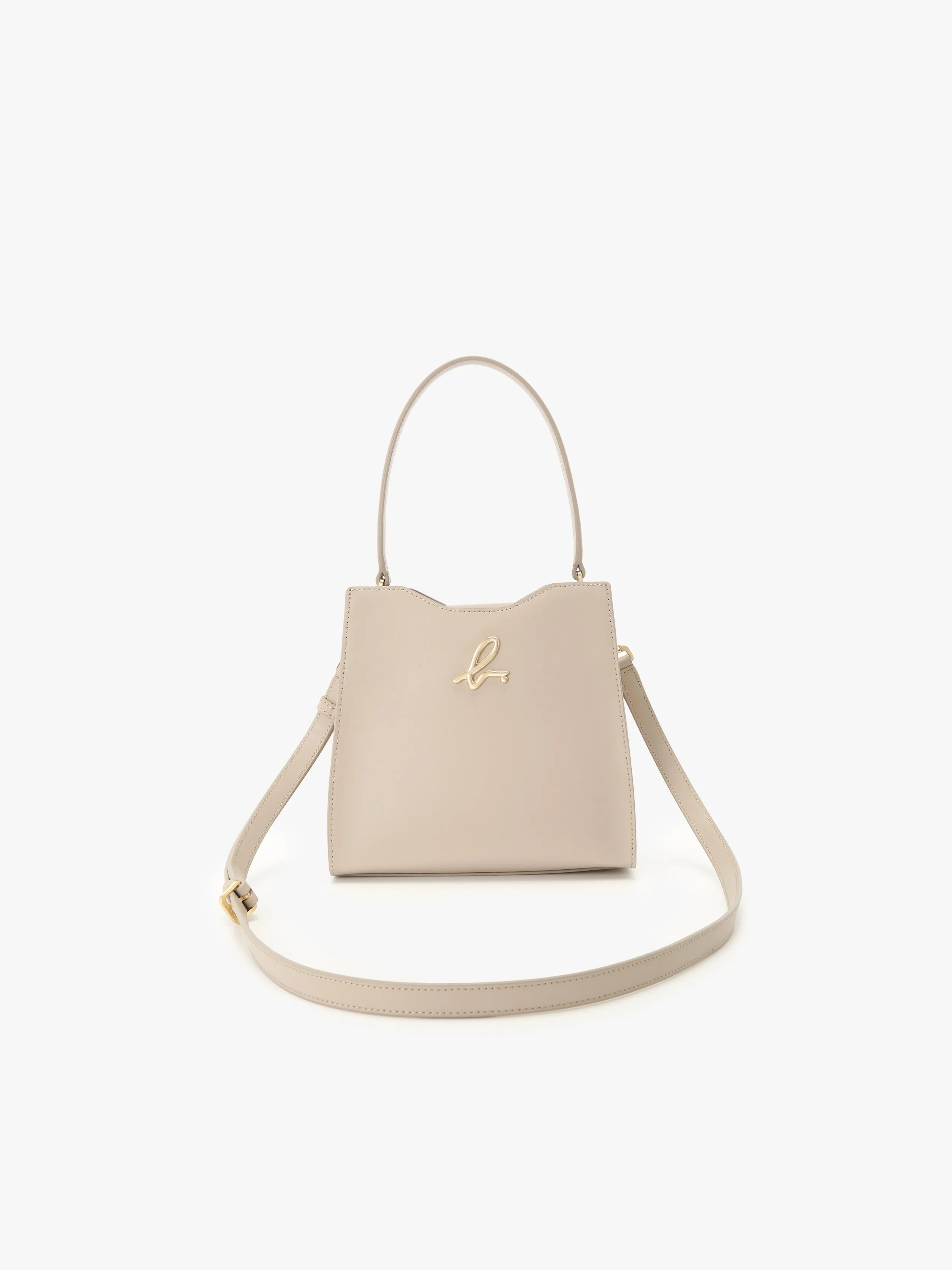 sac en cuir sérigraphié "b." beige sahara