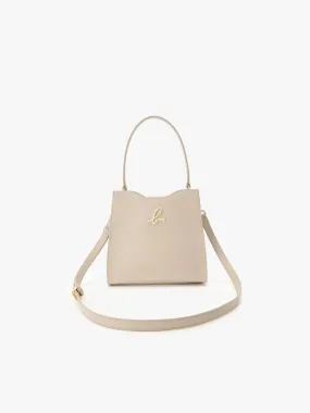 sac en cuir sérigraphié "b." beige sahara