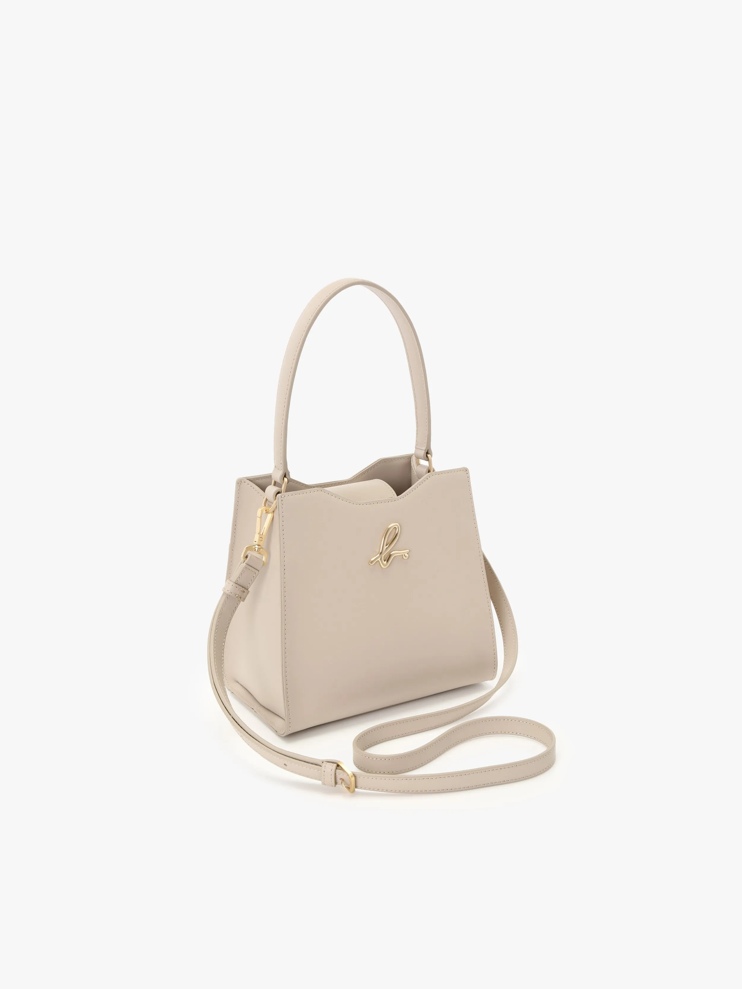 sac en cuir sérigraphié "b." beige sahara