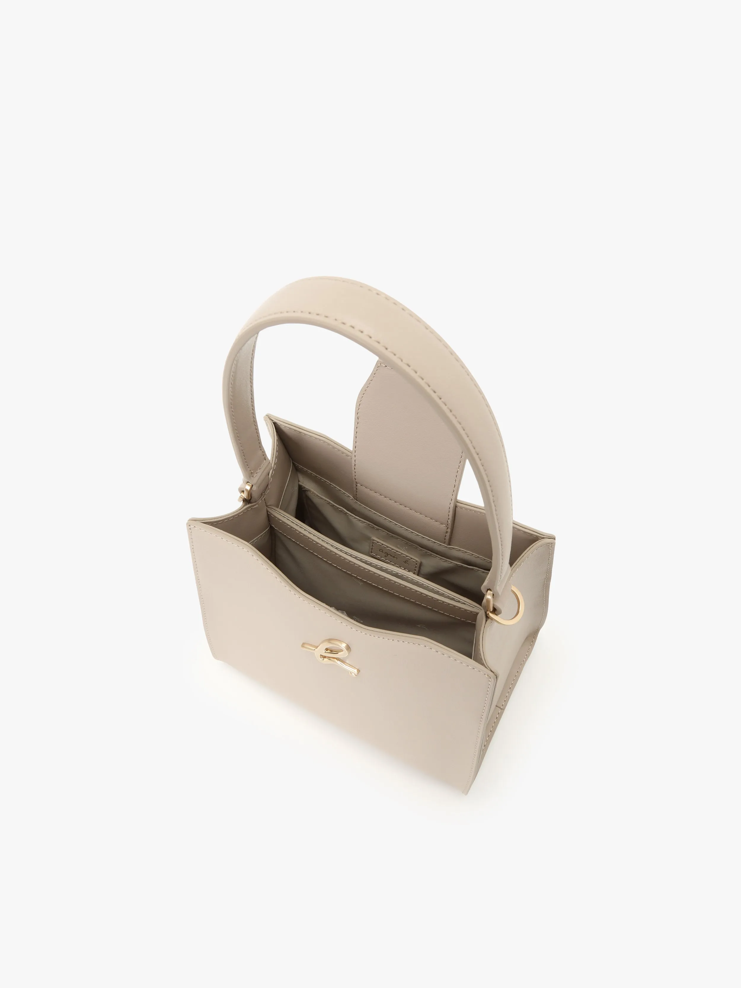 sac en cuir sérigraphié "b." beige sahara