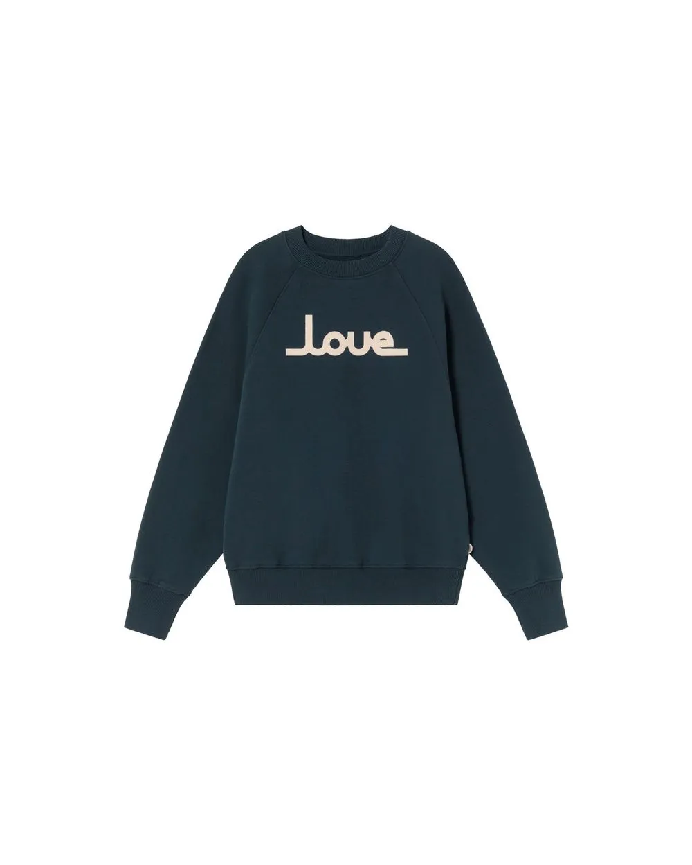 Sweat brodé en coton bio | grey "grafito love bonnie sweatshirt grey" femme