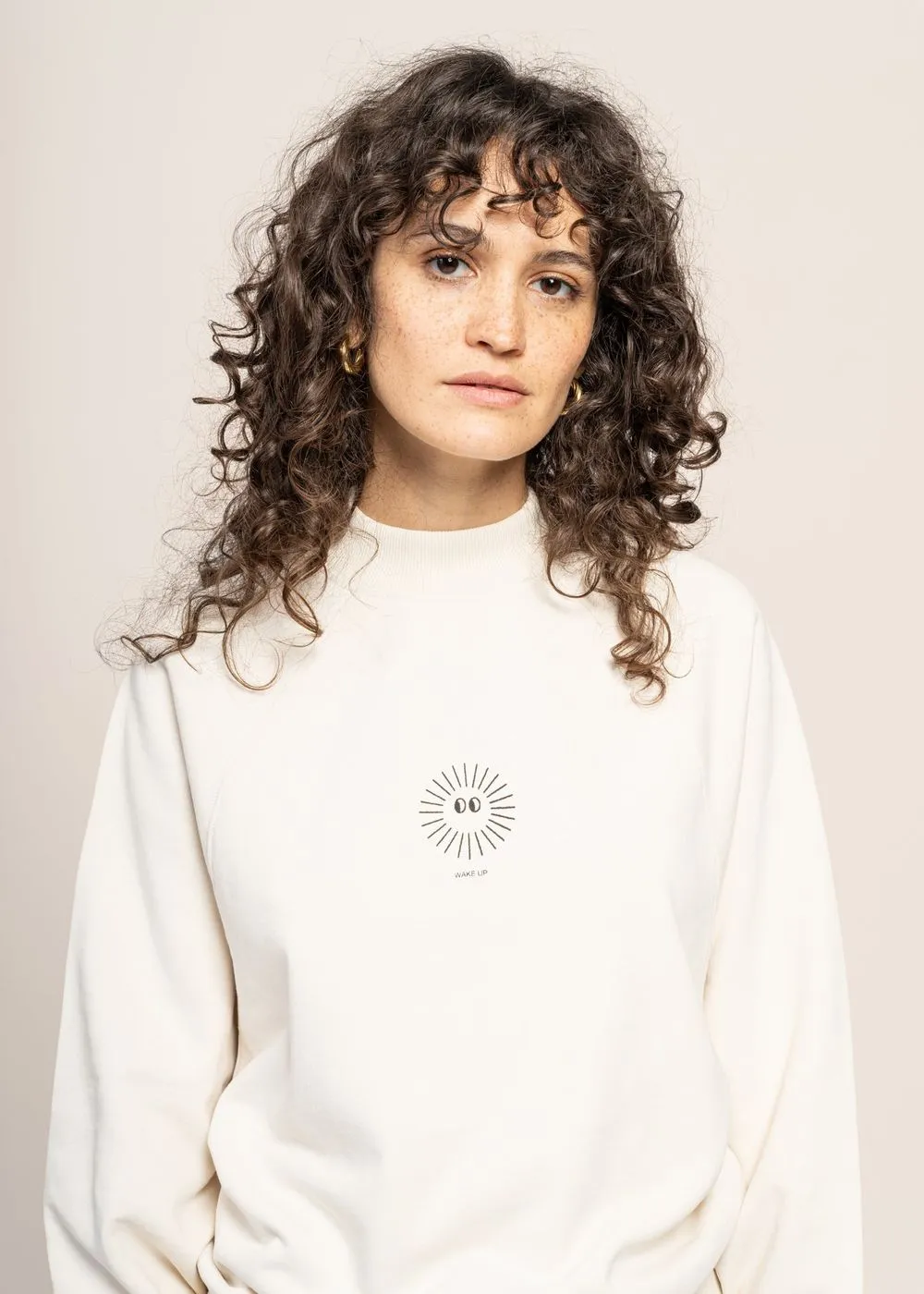 Sweat en coton bio | blanc "soleil white fantine sweatshirt" femme