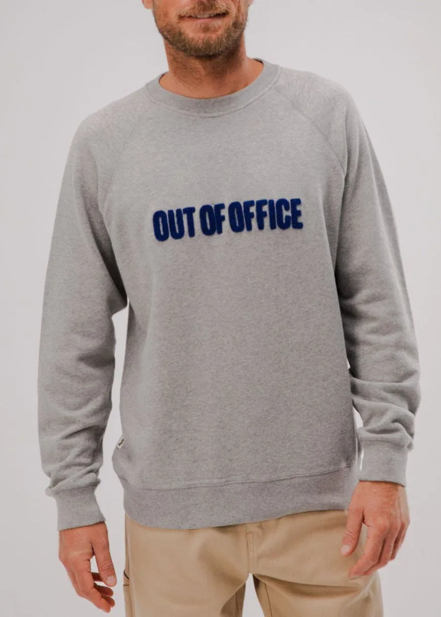 Sweat en coton bio | gris "out of office sweatshirt - grey" homme