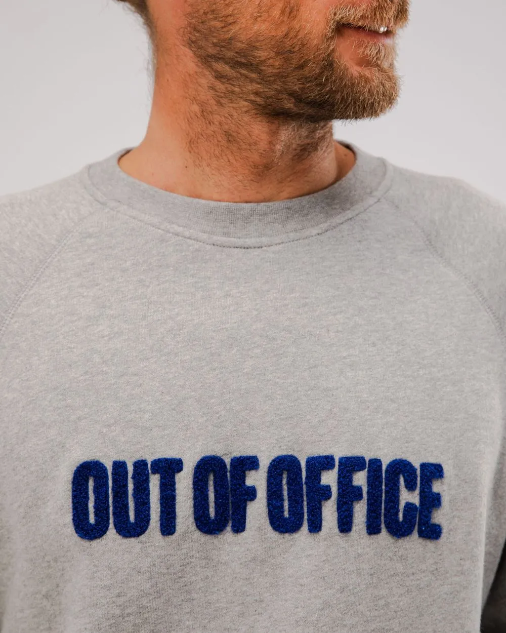 Sweat en coton bio | gris "out of office sweatshirt - grey" homme