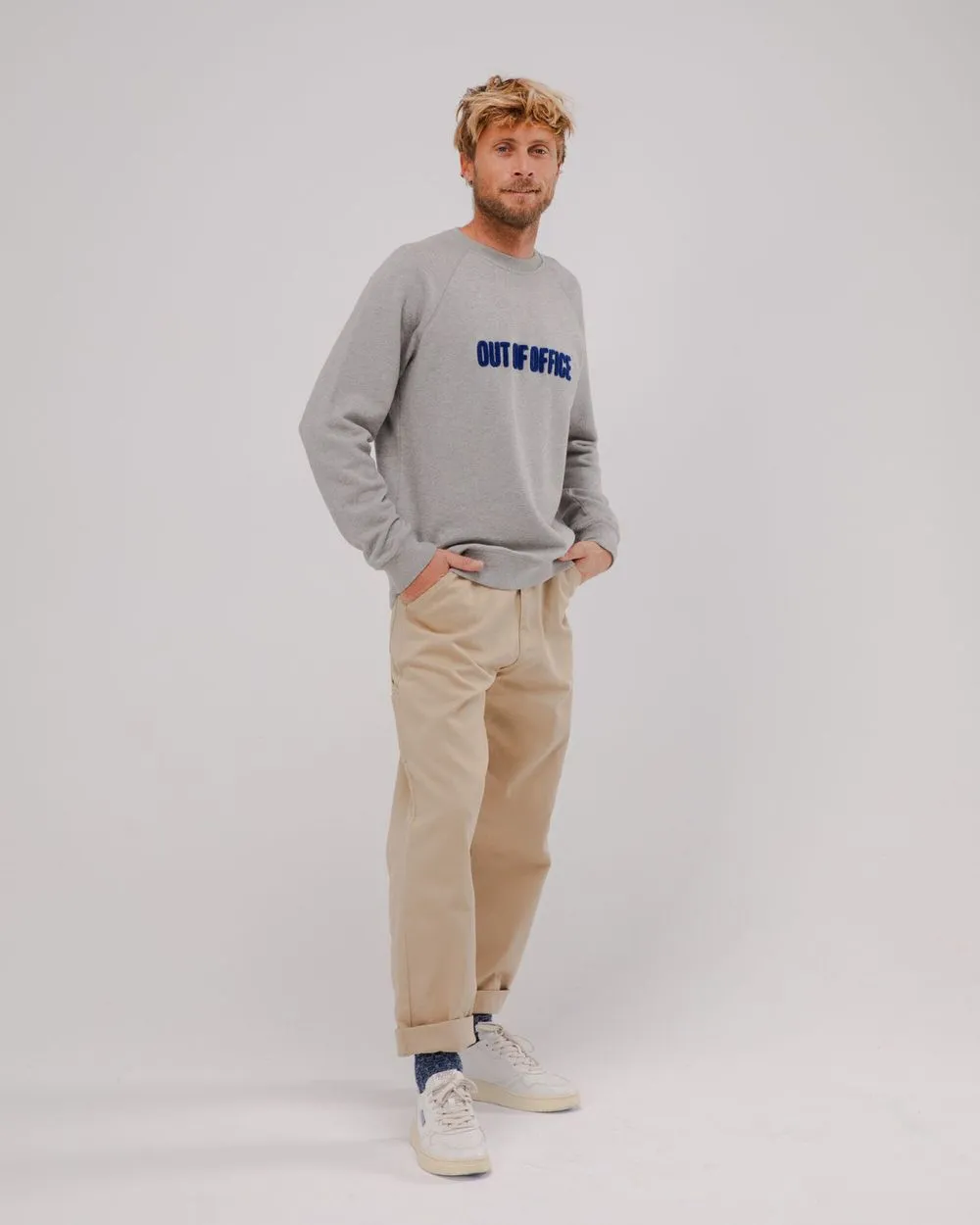 Sweat en coton bio | gris "out of office sweatshirt - grey" homme