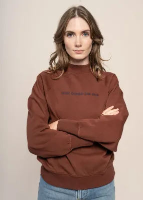 Sweat en coton bio | marron "here comes the sun coffee fantine sweatshirt - brown" femme