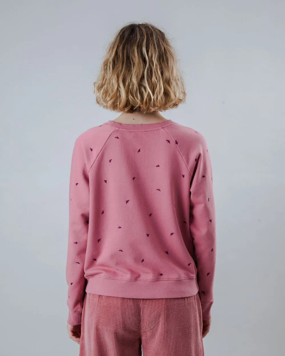 Sweat en coton bio | rose "dusk raglan cotton sweatshirt - rose" femme