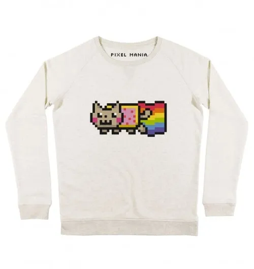 Sweat Femme Nyan Cat - Sweatshirt Gif Chat 8-bits | Grafitee