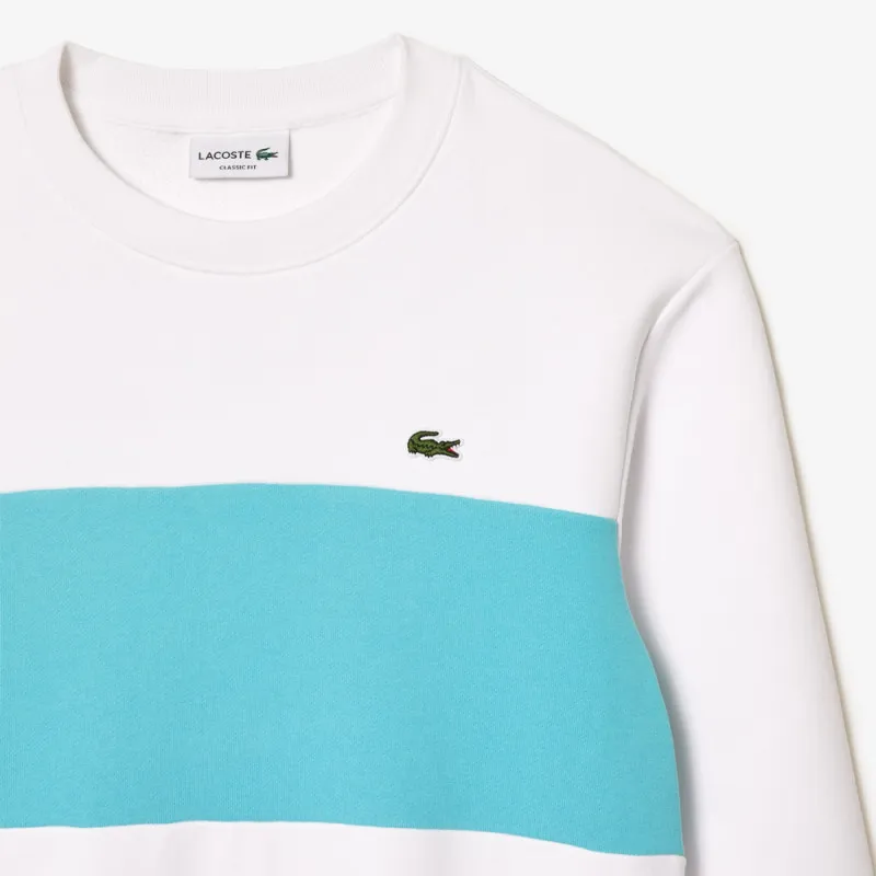 SWEATSHIRT COLOR-BLOCK LACOSTE CLASSIC FIT AVEC IMPRIMÉ 3D