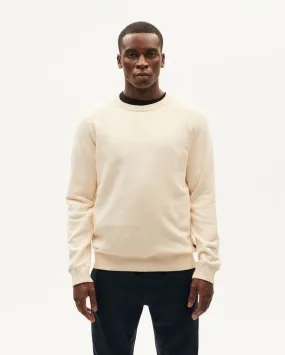 Sweatshirt en coton bio | écru "winter white heart " homme - Thinking Mu