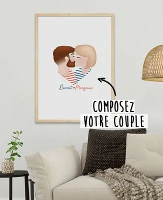 Sweatshirt femme Couple coeur imprimé personnalisé