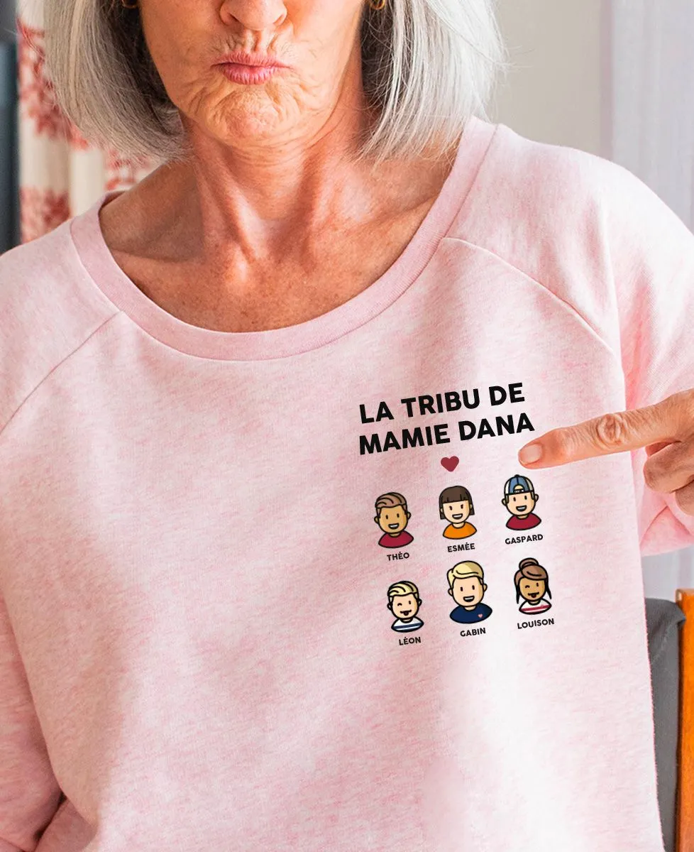 Sweatshirt femme La tribu de mamie figurines