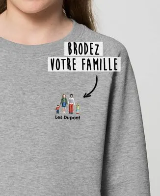 Sweatshirt homme Famille brodé personnalisé