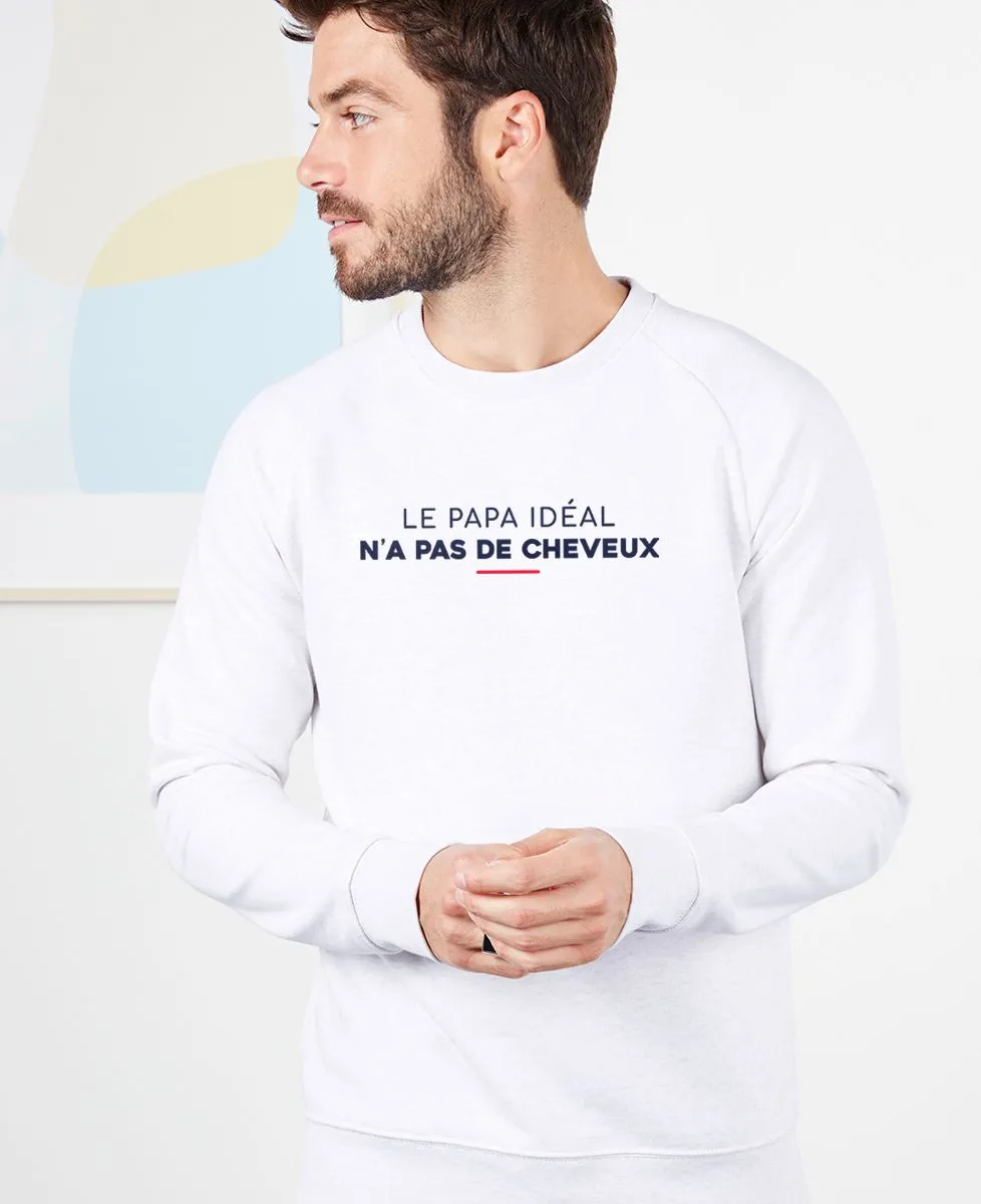 Sweatshirt homme Le papa idéal n'a pas de cheveux