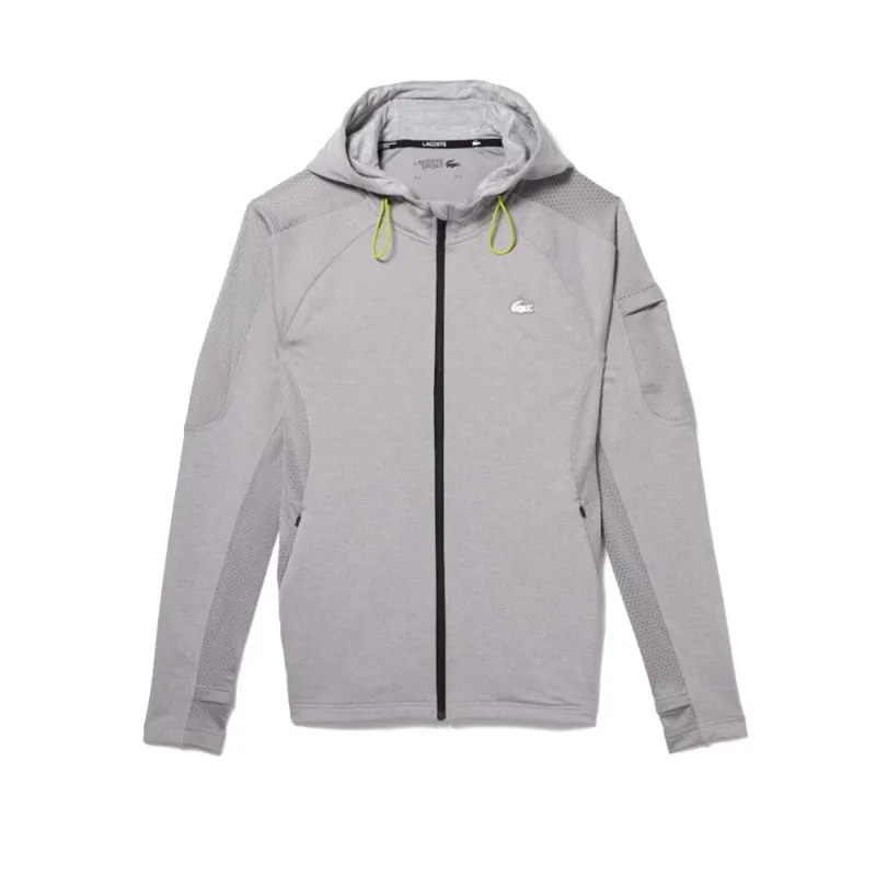 Sweatshirt zippé homme Lacoste SPORT stretch avec passe-pouce