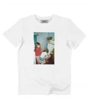 T-shirt BFF - Photo Vintage Filles Cuvette Toilettes | Grafitee