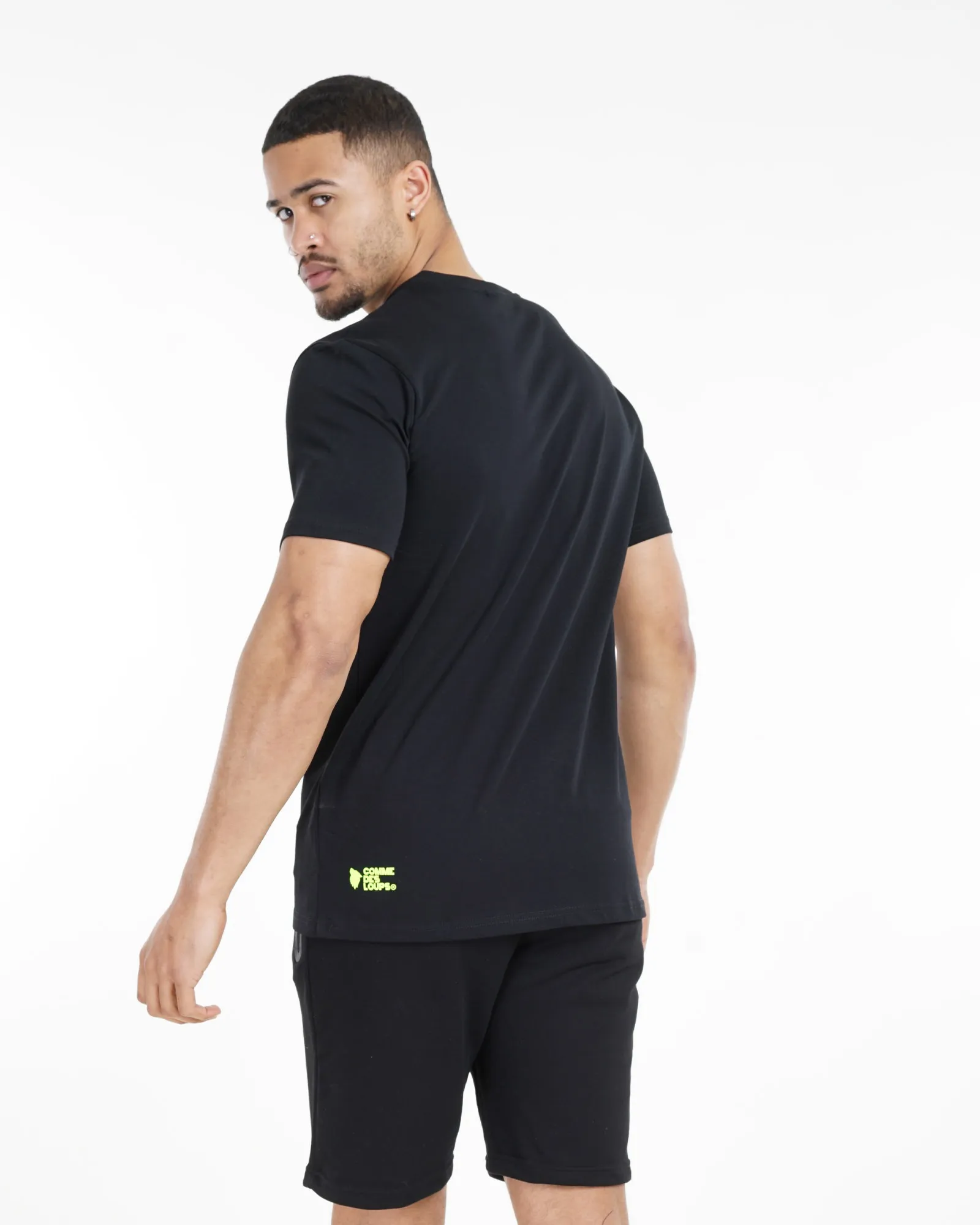 T-shirt comme des loups NOIR/VERT FLUO