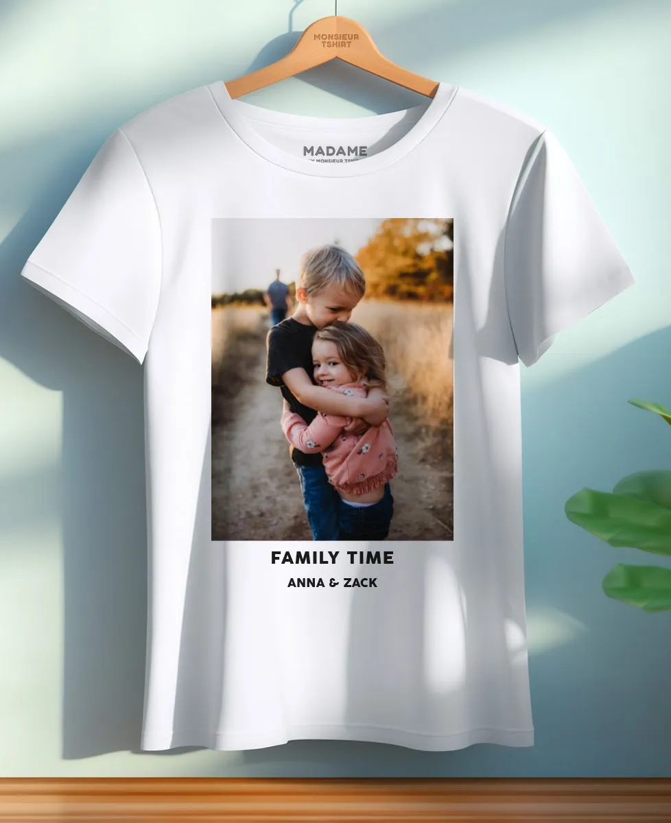 T-Shirt femme Photo et Texte personnalisé