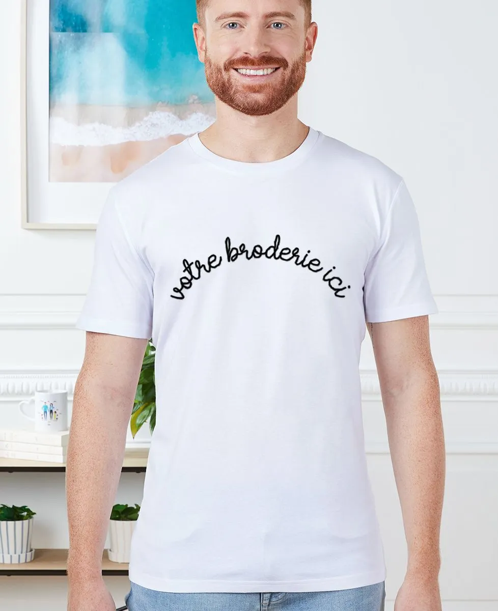 T-Shirt homme Grand message brodé personnalisé